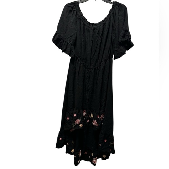 Elegant Black Floral Dress Size 1X High-Low - Picture 7 of 12